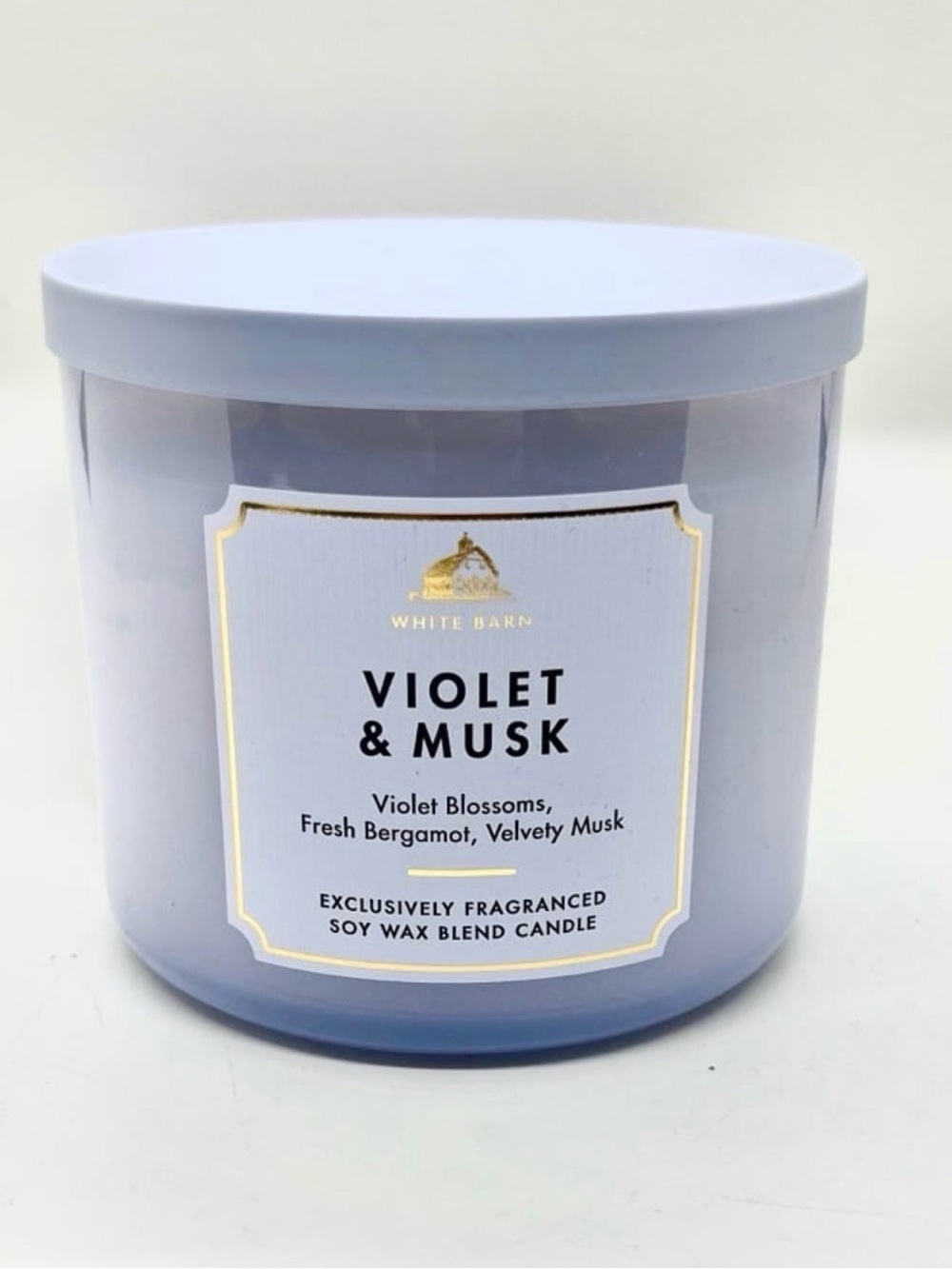 Bath & Body Works Violet & Musk Candle - Lavender Jar with Gold Accents